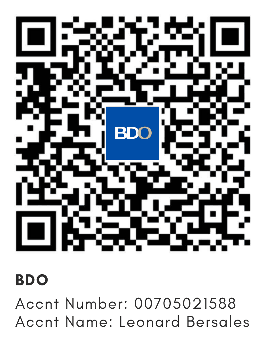 BDO QR code for account 00705021588, Leonard Bersales